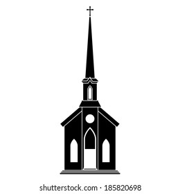 Vector Building Silhouette Isolated On White Background