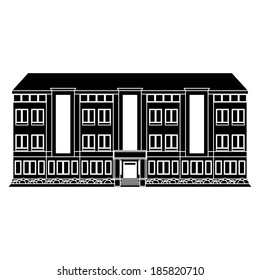 Vector Building Silhouette Isolated On White Background