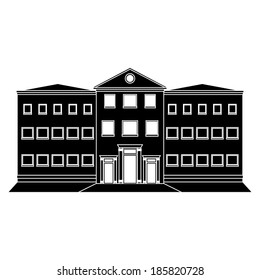 Vector Building Silhouette Isolated On White Background