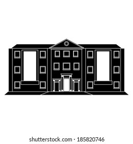Vector Building Silhouette Isolated On White Background