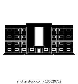 Vector Building Silhouette Isolated On White Background
