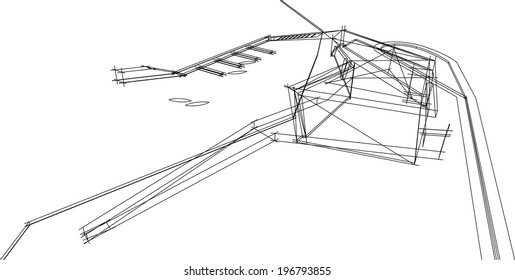 vector building sketch