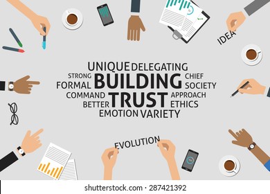vector building trust concept,template