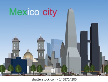 Vector buildings in the city of Mexico