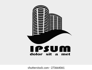 Vector buildings silhouette icons