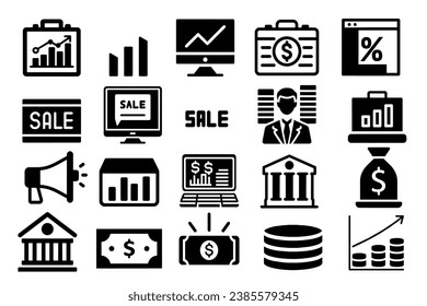 Vector buisiness and finance icons set.