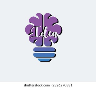
vector bulb and brain logo. vector idea bulb logo design 