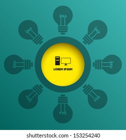 Vector bulb for business concepts / can use for info-graphic / advertising printing / website / modern template / education template / business brochure /  system diagram 