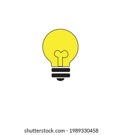vector bulb clipart or bulb logo or flat icon
