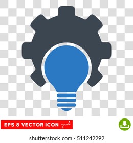 Vector Bulb Configuration EPS vector pictograph. Illustration style is flat iconic bicolor smooth blue symbol on a transparent background.