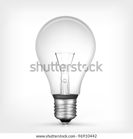 Vector Bulb Isolated on Grey Gradient Background. Vector.