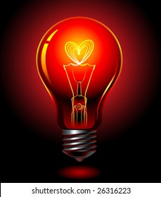 vector bulb, love concept