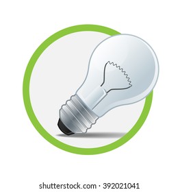 Vector of a bulb on a white background