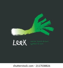 Vector bulb onion icon. Pencil hand-drawn texture. Green bulb leek illustration isolated. Vegan restaurant logo, vegetarian symbol. Homemade cooking sign. Vegetable drawing for label or packaging.