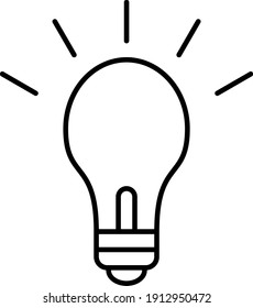 Diseño del icono de contorno de la bombilla del vector
