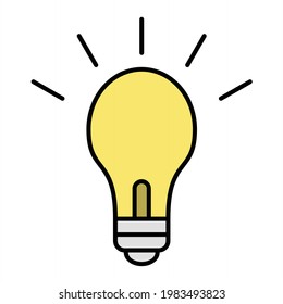 Vector Bulb Outline Icon Design
