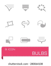 Vector Bulds icon set on grey background