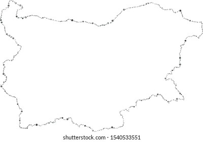 Vector Bulgaria dotted blank map