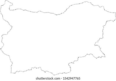 Vector Bulgaria dotted blank map