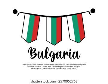 Vector Bulgaria flag banner Bulgaria flag Vector illustration design Bulgaria national day banner design 