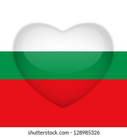 Vector - Bulgaria Flag Heart Glossy Button