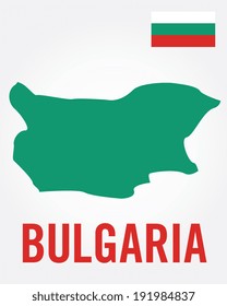 Vector Bulgaria Flag and Map Set