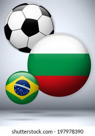 Vector - Bulgaria Flag with Soccer Ball Background