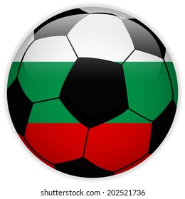 Vector - Bulgaria Flag with Soccer Ball Background