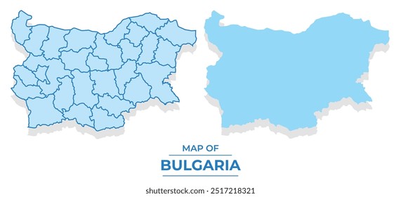 Vetor Bulgária mapa definir simples plano e esboço estilo ilustração