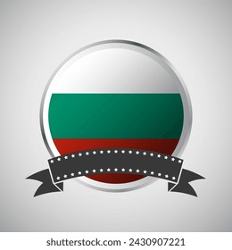 Vector Bulgaria Bandera redonda Banner ilustración vectorial