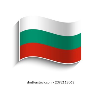 Icono de la bandera ondulante del vector Bulgaria