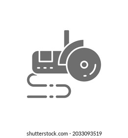 Vector bulgarian saw, angle grinder grey icon.