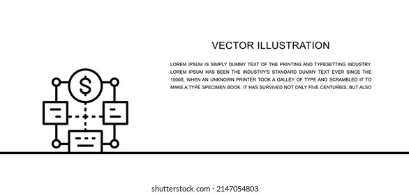 Vector bulk payment, mass cashout one line icon. Continuous one line illustration.