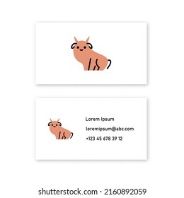 Vector bull in bold line style