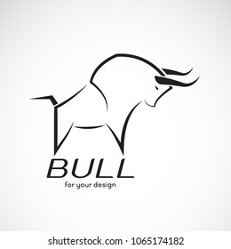 Vector of bull design on white background, Wild Animals, Vector illustration. Easy editable layered vector illustration.