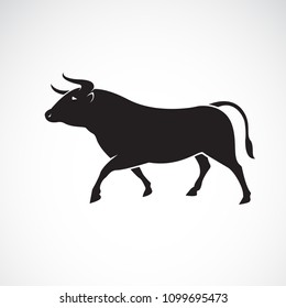 Vector of bull design on white background, Wild Animals, Vector illustration. Easy editable layered vector illustration.