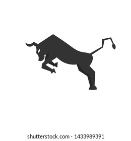 Vector of a bull design on white background. 