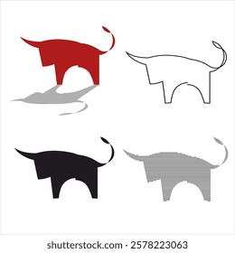 Vector of bull design on white background. Abstract Animals, Vector illustration.