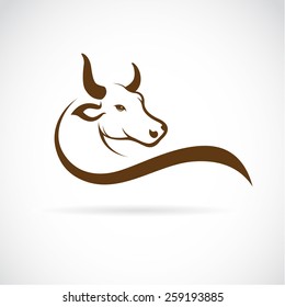 Vector of bull design on white background. Wild Animals, Vector illustration.
