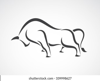 Vector of bull design on white background, Vector bull for your design.