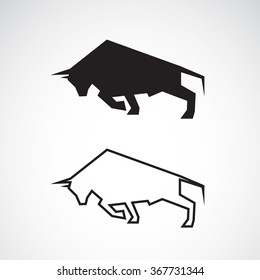 Vector of bull design on white background. Wild Animals, Vector illustration.