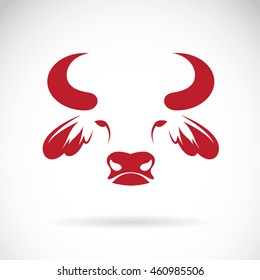 Vector of bull face design on white background.