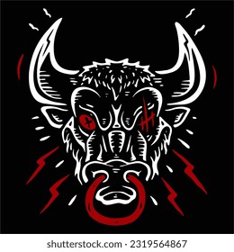 vector of a bull, good for use as an additional logo design or background