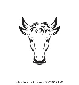 Vector of bull head design on white background. Easy editable layered vector illustration. Wild Animals.