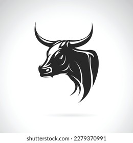 Vector of bull head design on white background. Easy editable layered vector illustration. Wild Animals.