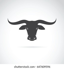 Vector of a bull head design on white background, Farm Animals.