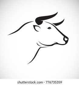 Vector of bull head design on white background, Animal.