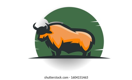 Vector Bull Icon. Creative graphic logo design elements
