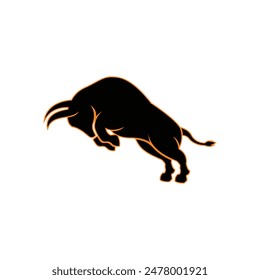Vector bull logo illustration. The logo uses black and brown.