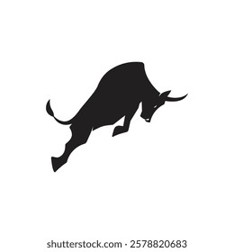 Vector of a bull on a white background, Animal logo template and symbol